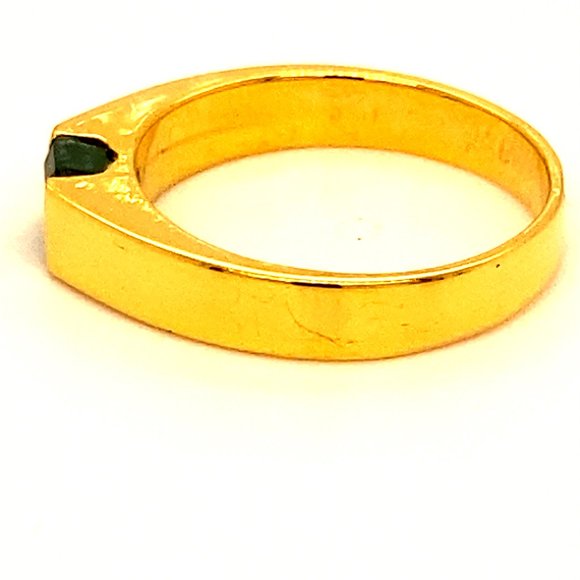 Columbian Emerald .53ct Solid 18K Yellow Gold Ring - Picture 8 of 9